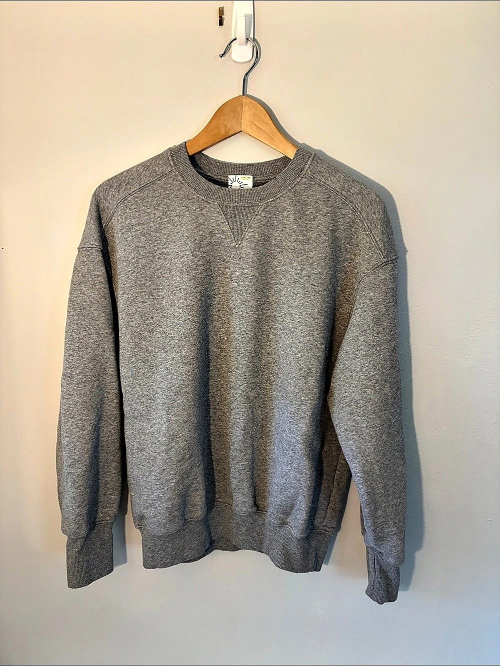 OFFLINE by Aerie Cloud Fleece Oversized Crewneck Gray Sweatshirt XXS Like New